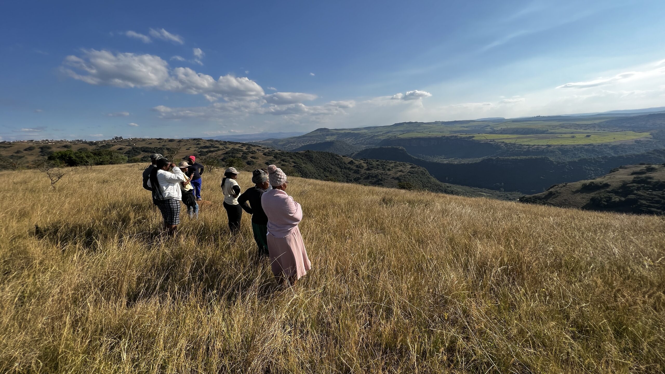 Assessing an area with community members Table Mountain area near Pmb KZN Credit Steve McKean
